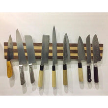 Load image into Gallery viewer, Magnetic knife rack - walnut &amp; baltic birch,Magnetic knife rack, Oak and Walnut, wooden knife rack, knife block, knife storage, knife rack.
