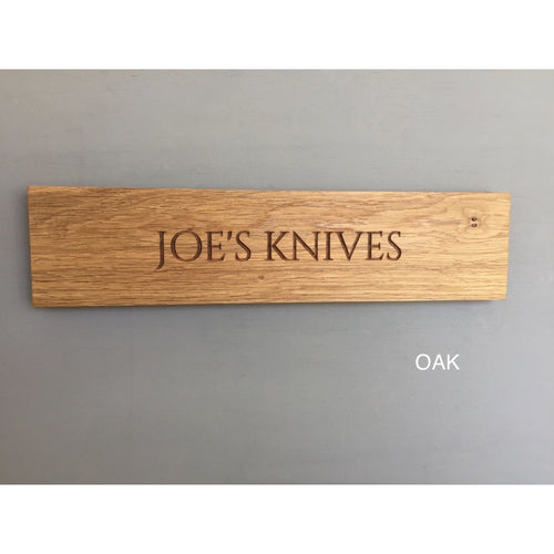 Magnetic knife rack | personalised | engraved | fifth anniversary gift | knife block | knife storage.