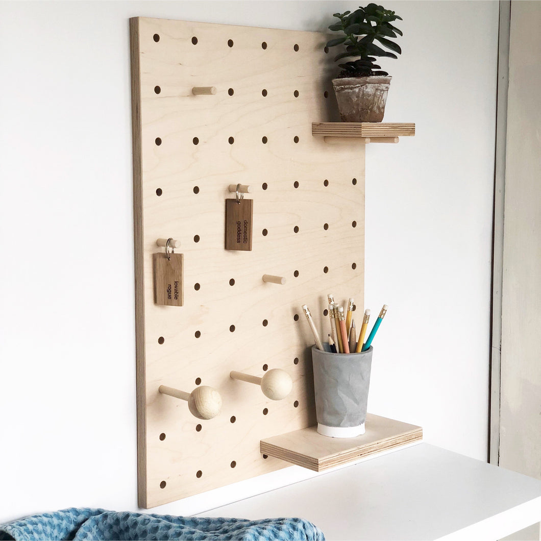 Birch pegboard | Pegboard | Custom pegboard | Shelving | Wall storage | Baltic Birch pegboard