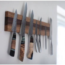 Load image into Gallery viewer, Magnetic knife rack - oak &amp; walnut, knife rack, Oak and Walnut, wooden knife rack, knife block, knife storage, knife rack.
