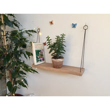 Load image into Gallery viewer, Oak hanging shelf | plant shelf | plant display | wall decor | shelving |plant stand | housewarming gift.
