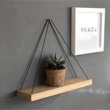 Load image into Gallery viewer, Oak hanging shelf | plant shelf | plant display | wall decor | shelving |plant stand | housewarming gift.
